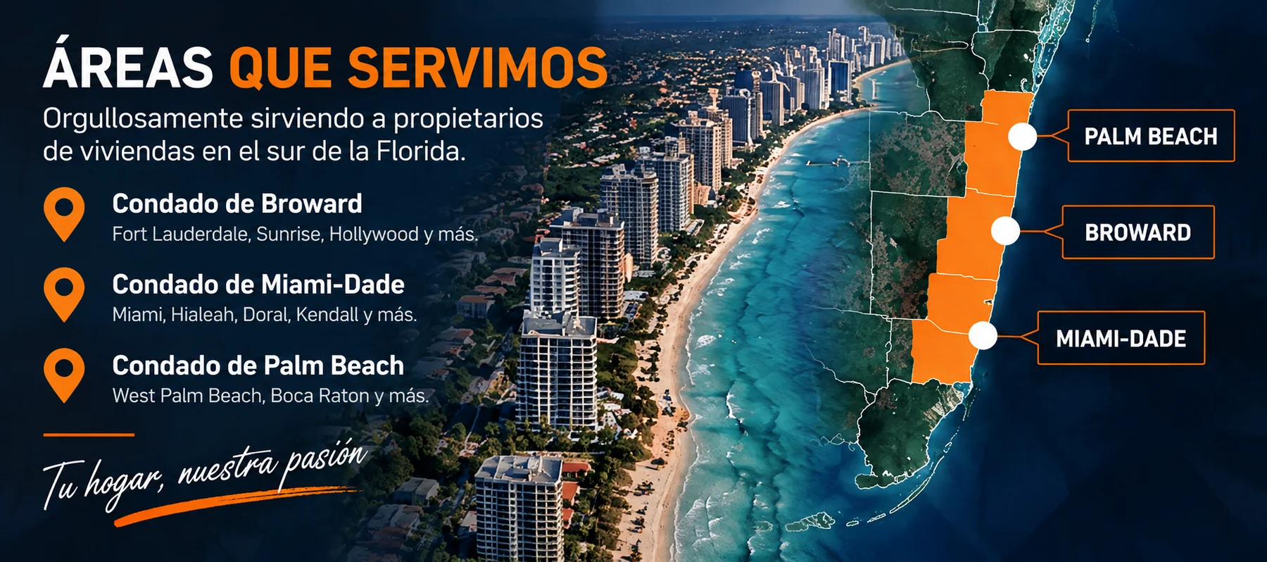 Áreas que servimos Sur de Florida